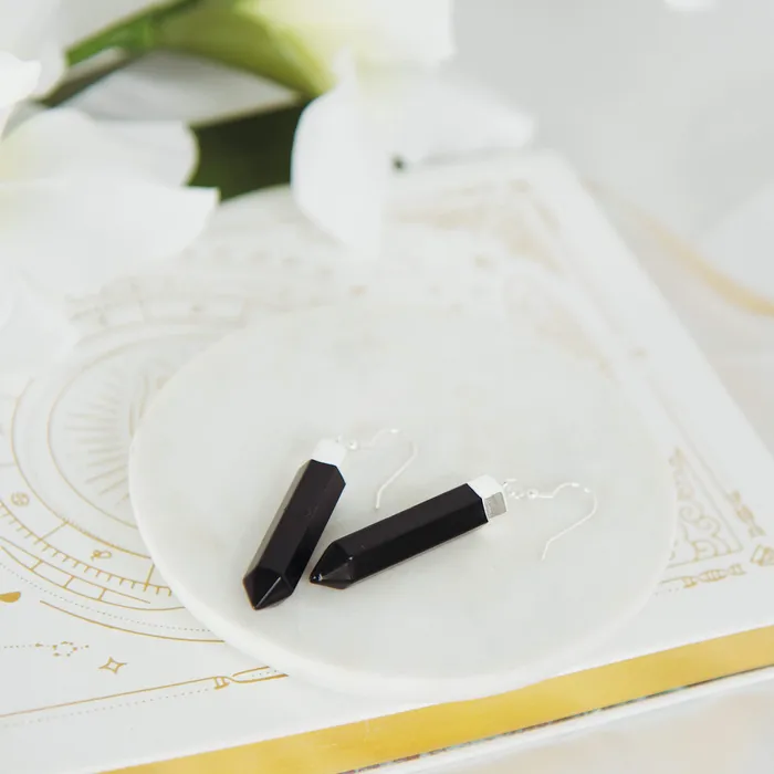 Beau Life Black Obsidian Point Earrings Earrings