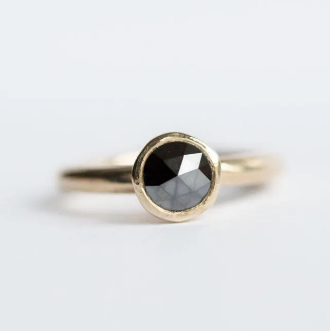 Black Rose Cut Rough Diamond Ring in Reclaimed Yellow Gold Alternative Engagement Ring Unique Engagement Ring in Recycled Gold Anueva Jewelry Rings Black Rose Cut Rough Diamond Ring in Reclaimed Yellow Gold Alternative Engagement Ring Unique Engagement Ring in Recycled Gold Anueva Jewelry Rings
