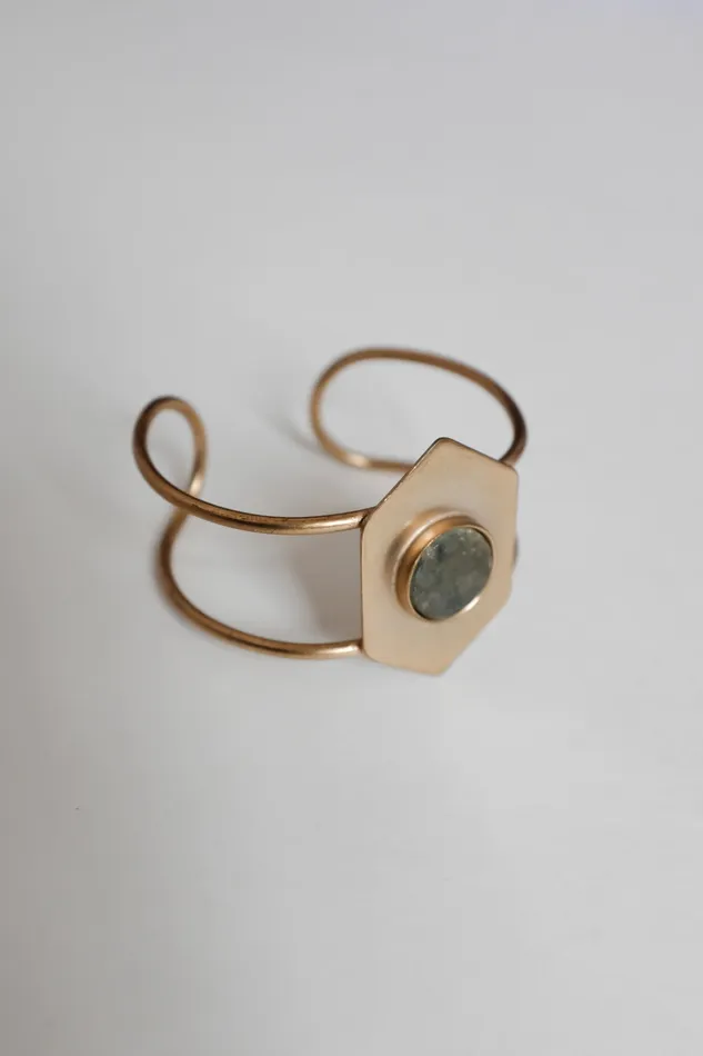 Bracelets collectionno2 VINTAGE GOLD BRACELET WITH GREY STONE