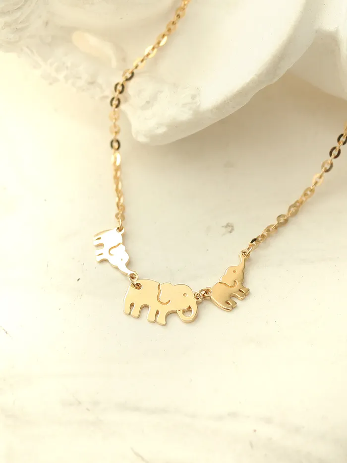 Bracelets MinimalBijoux 14K Gold Lucky Elephant Anklet Bracelet