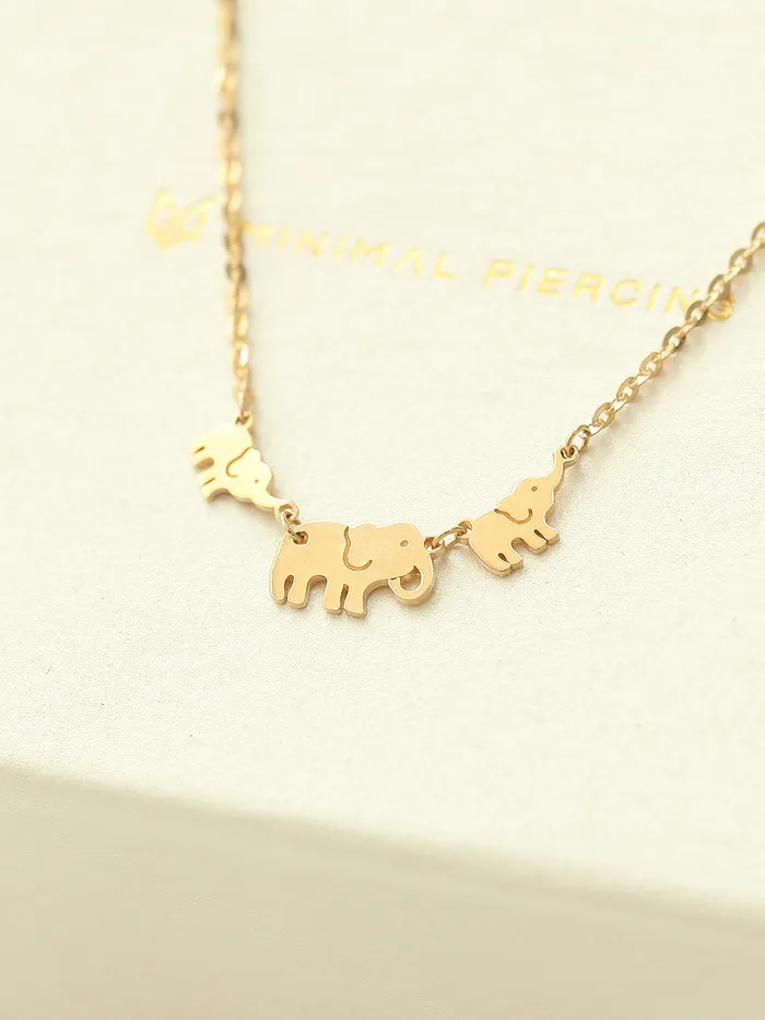 Bracelets MinimalBijoux 14K Gold Lucky Elephant Anklet Bracelet