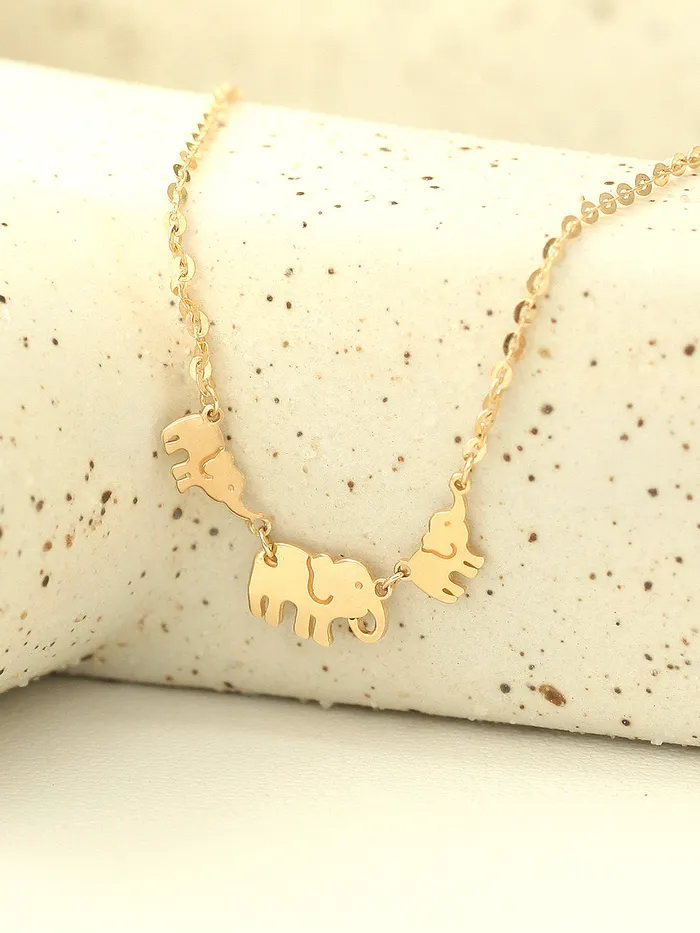 Bracelets MinimalBijoux 14K Gold Lucky Elephant Anklet Bracelet