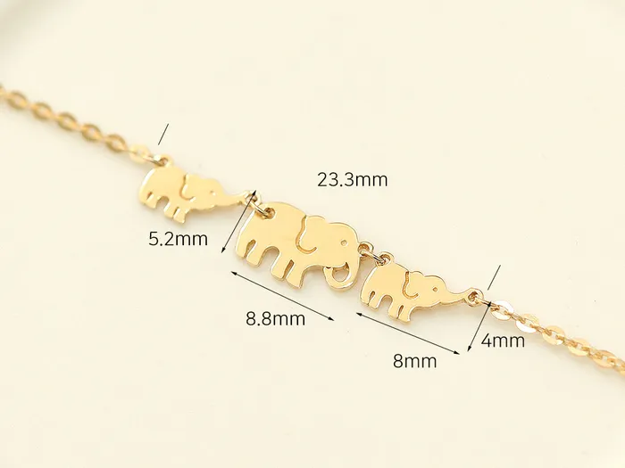 Bracelets MinimalBijoux 14K Gold Lucky Elephant Anklet Bracelet
