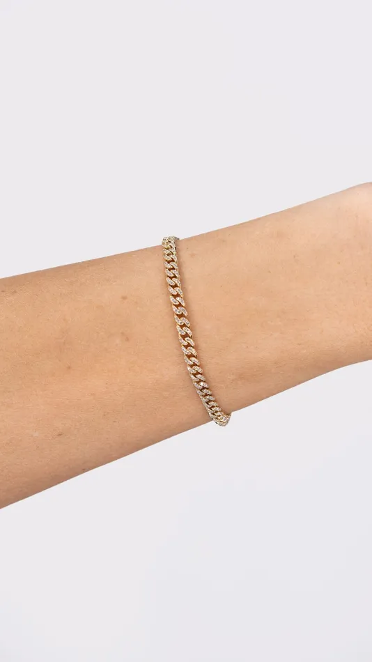 Bracelets Princess Bride Diamonds Mini Cuban Pav Bracelet 14k Yellow Gold Bracelets Princess Bride Diamonds Mini Cuban Pav Bracelet 14k Yellow Gold