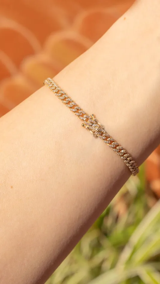 Bracelets Princess Bride Diamonds Mini Cuban Pav Bracelet 14k Yellow Gold Bracelets Princess Bride Diamonds Mini Cuban Pav Bracelet 14k Yellow Gold