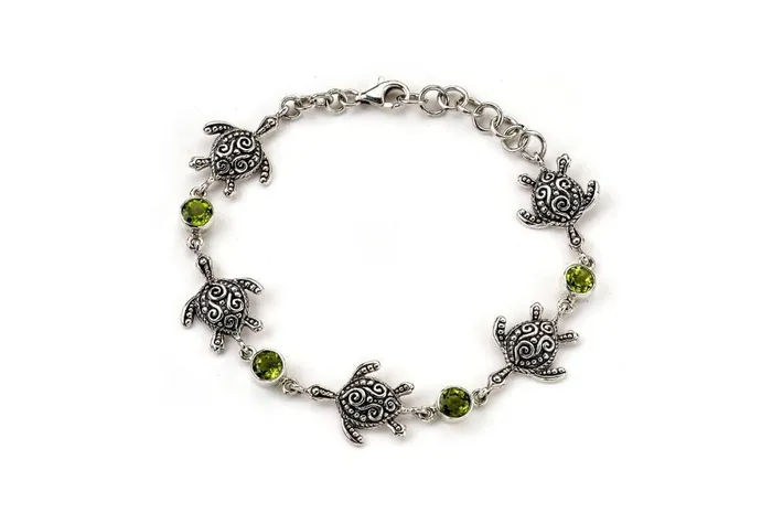 Bracelets Samuel B Sea Turtle Strand Bracelet Peridot