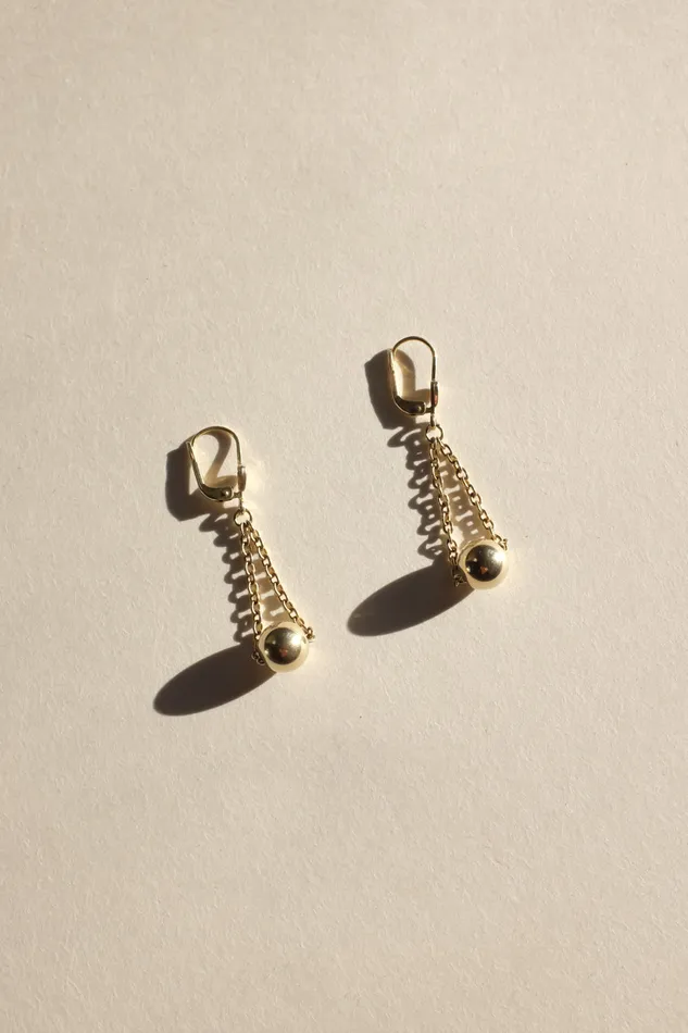collectionno2 Earrings VINTAGE CHAIN BALL GOLD PLATED EARRINGS