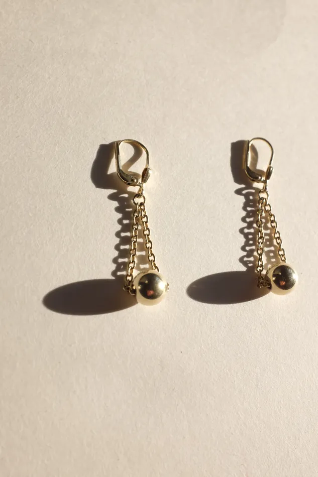 collectionno2 Earrings VINTAGE CHAIN BALL GOLD PLATED EARRINGS collectionno2 Earrings VINTAGE CHAIN BALL GOLD PLATED EARRINGS