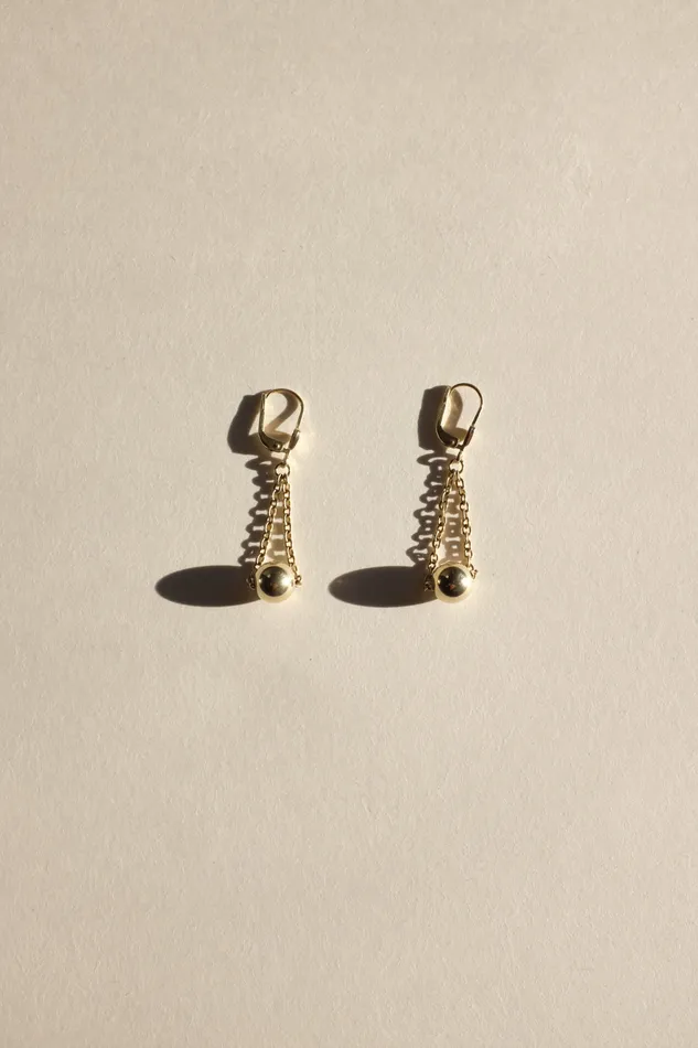 collectionno2 Earrings VINTAGE CHAIN BALL GOLD PLATED EARRINGS collectionno2 Earrings VINTAGE CHAIN BALL GOLD PLATED EARRINGS