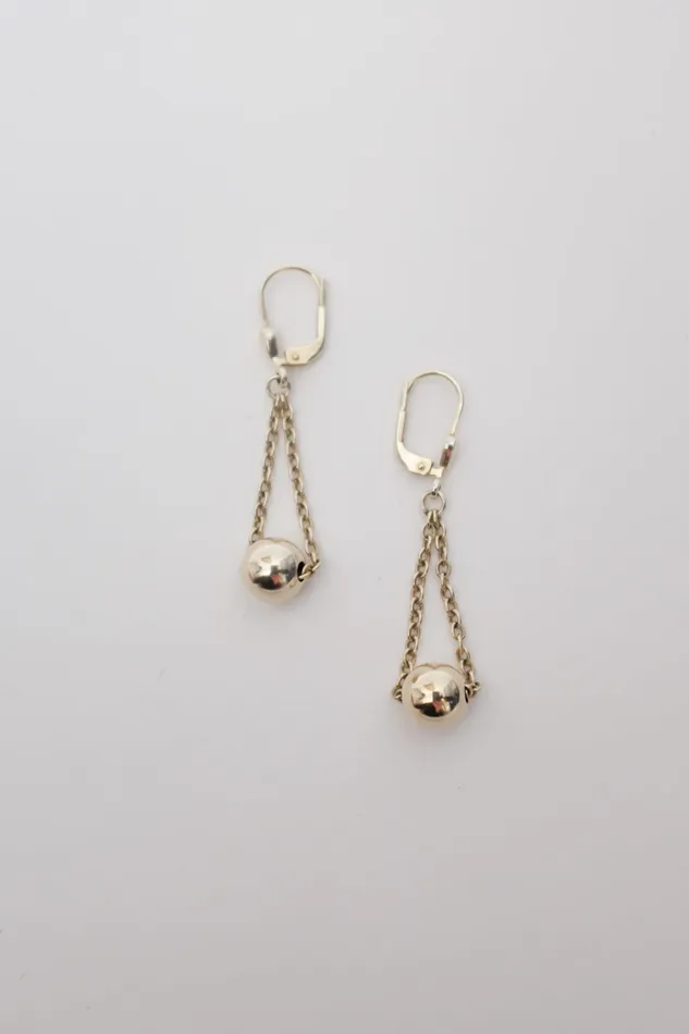 collectionno2 Earrings VINTAGE CHAIN BALL GOLD PLATED EARRINGS collectionno2 Earrings VINTAGE CHAIN BALL GOLD PLATED EARRINGS