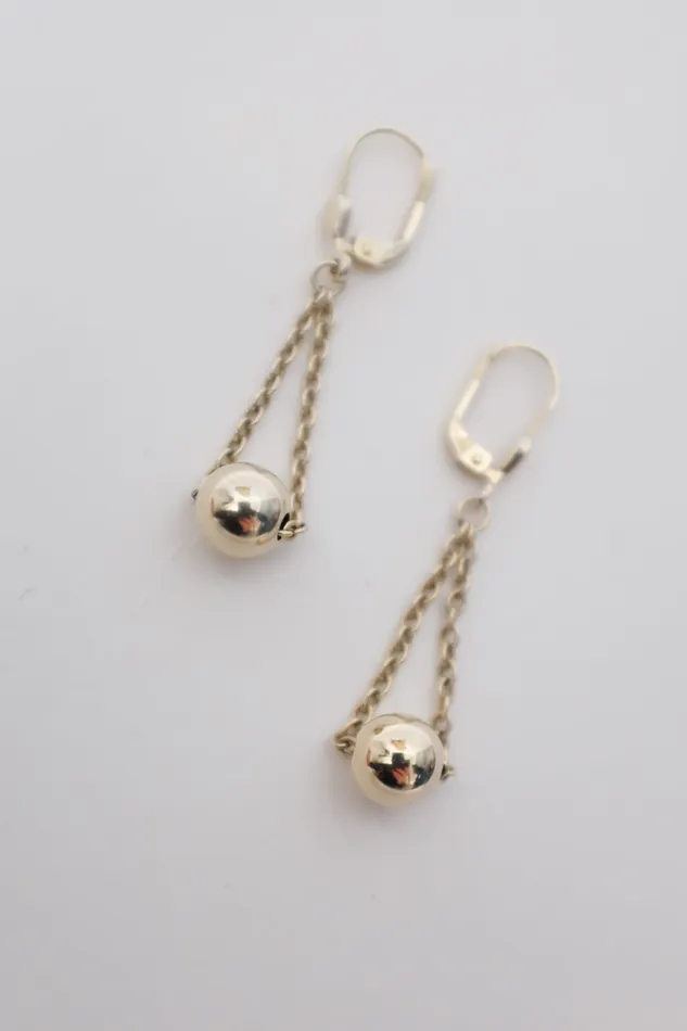 collectionno2 Earrings VINTAGE CHAIN BALL GOLD PLATED EARRINGS collectionno2 Earrings VINTAGE CHAIN BALL GOLD PLATED EARRINGS