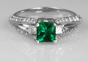 Custom Princess Engagement Ring For Princess Cut Diamond vendorunknown Rings
