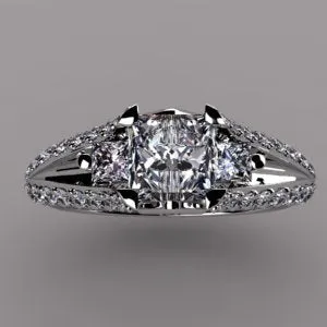 Custom Princess Engagement Ring For Princess Cut Diamond vendorunknown Rings