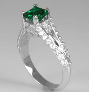 Custom Princess Engagement Ring For Princess Cut Diamond vendorunknown Rings
