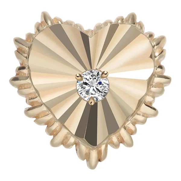 CZ Center Heart 14k Threadless End Tulsa Body Jewelry Necklaces