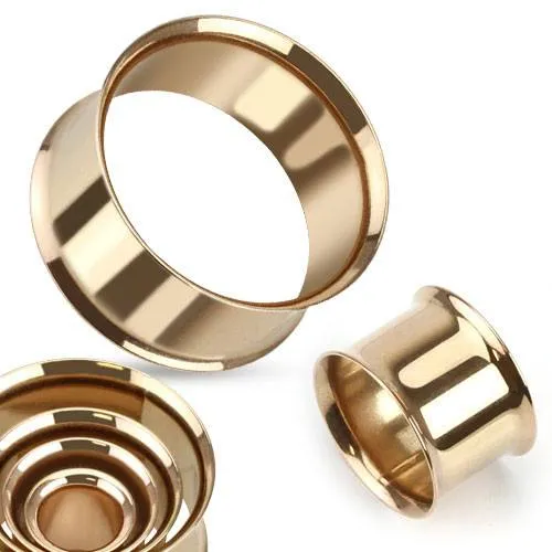 Double Flare Rose Gold Tunnels Tulsa Body Jewelry Earrings