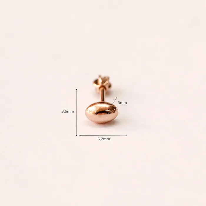 Earrings 14K Gold Volume Egg Ball Cartilage Earring 18G16G MinimalBijoux