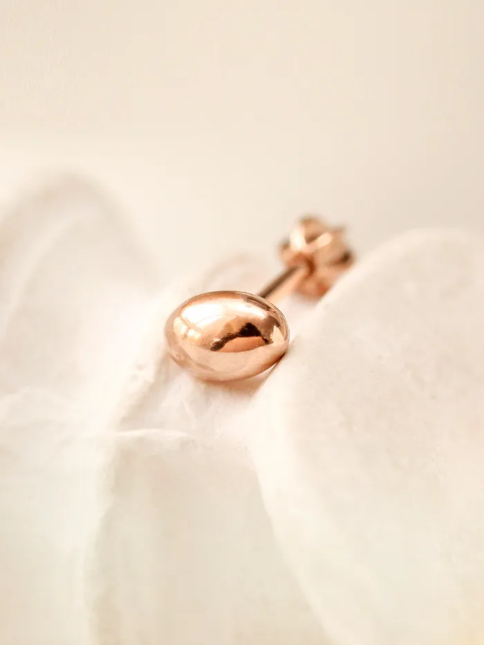 Earrings 14K Gold Volume Egg Ball Cartilage Earring 18G16G MinimalBijoux