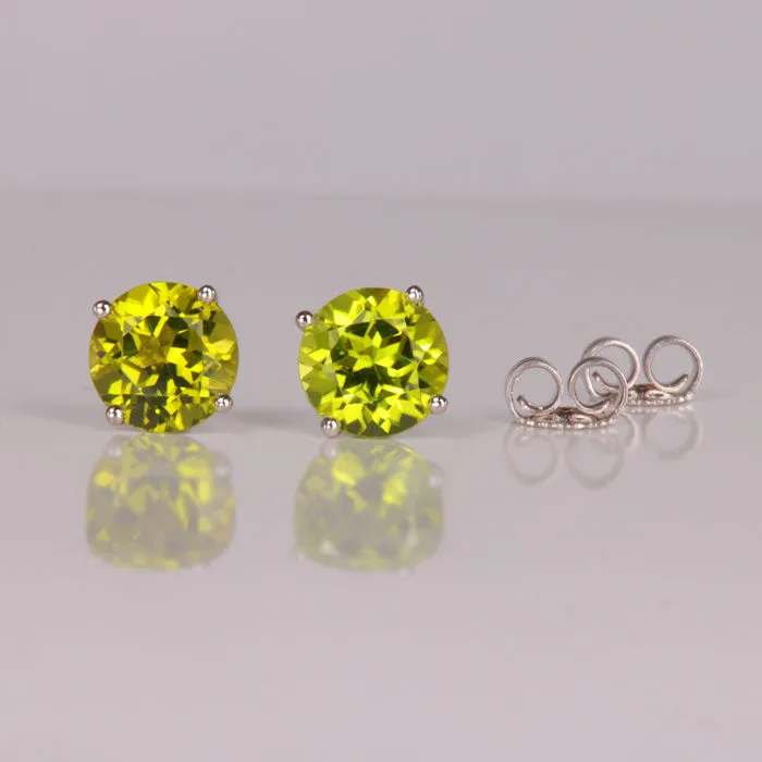 Earrings 14K White Gold Peridot Stud Earrings 250 Carats vendorunknown