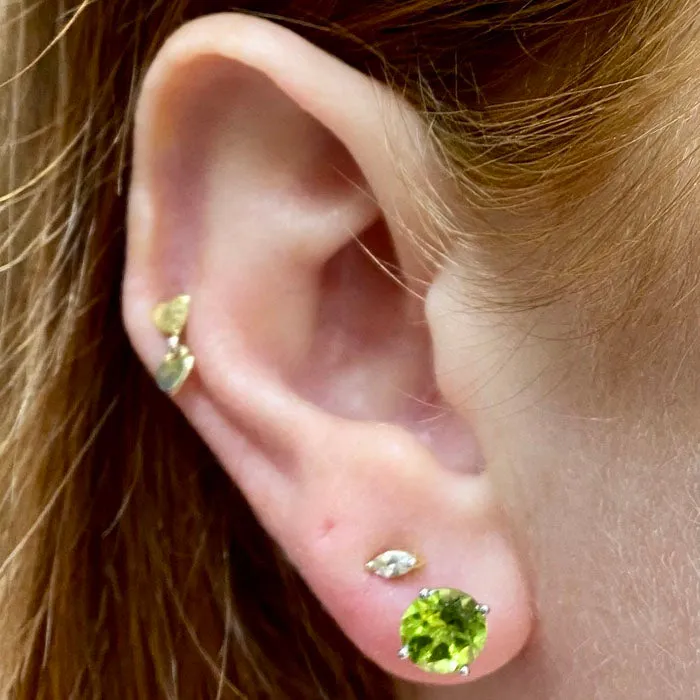 Earrings 14K White Gold Peridot Stud Earrings 250 Carats vendorunknown