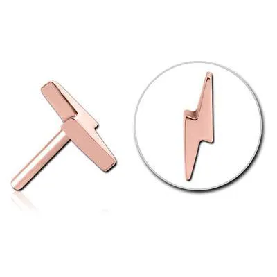 Earrings Lightning Rose Gold Threadless End Tulsa Body Jewelry