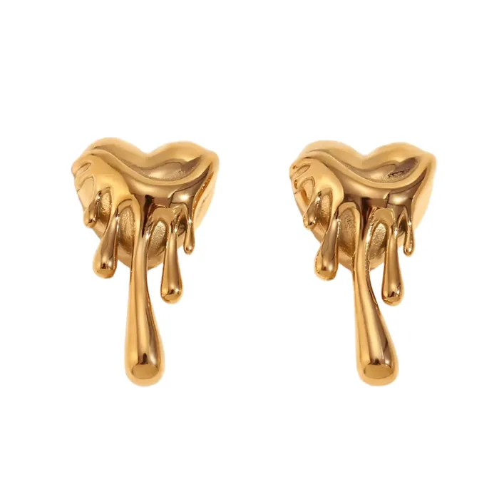 Earrings Mabel Love Co Dripping Heart Stud Earrings