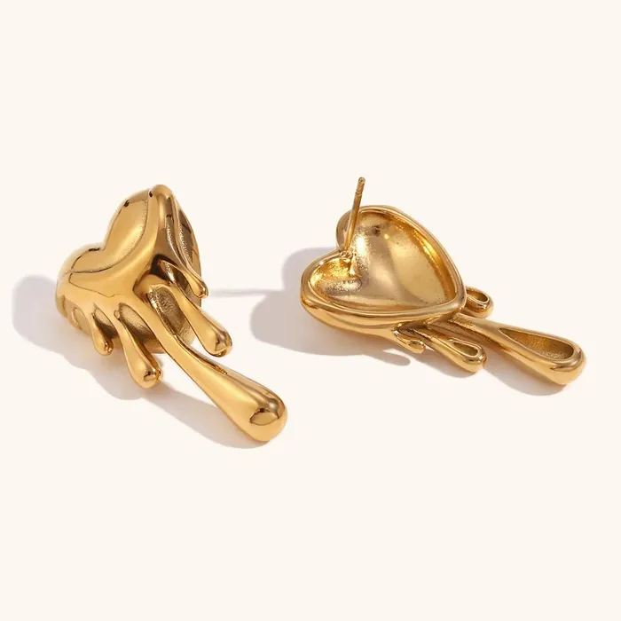 Earrings Mabel Love Co Dripping Heart Stud Earrings