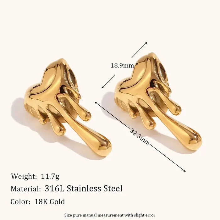Earrings Mabel Love Co Dripping Heart Stud Earrings