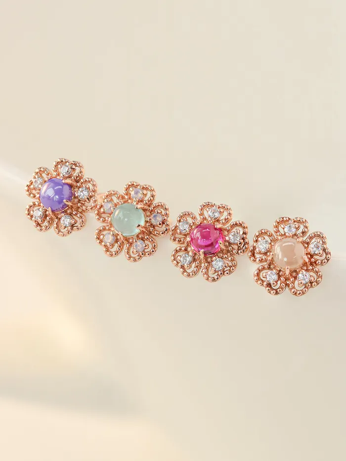 Earrings MinimalBijoux 14K Gold Antique Gemstone Flower Cartilage Earring 18G16G Earrings MinimalBijoux 14K Gold Antique Gemstone Flower Cartilage Earring 18G16G