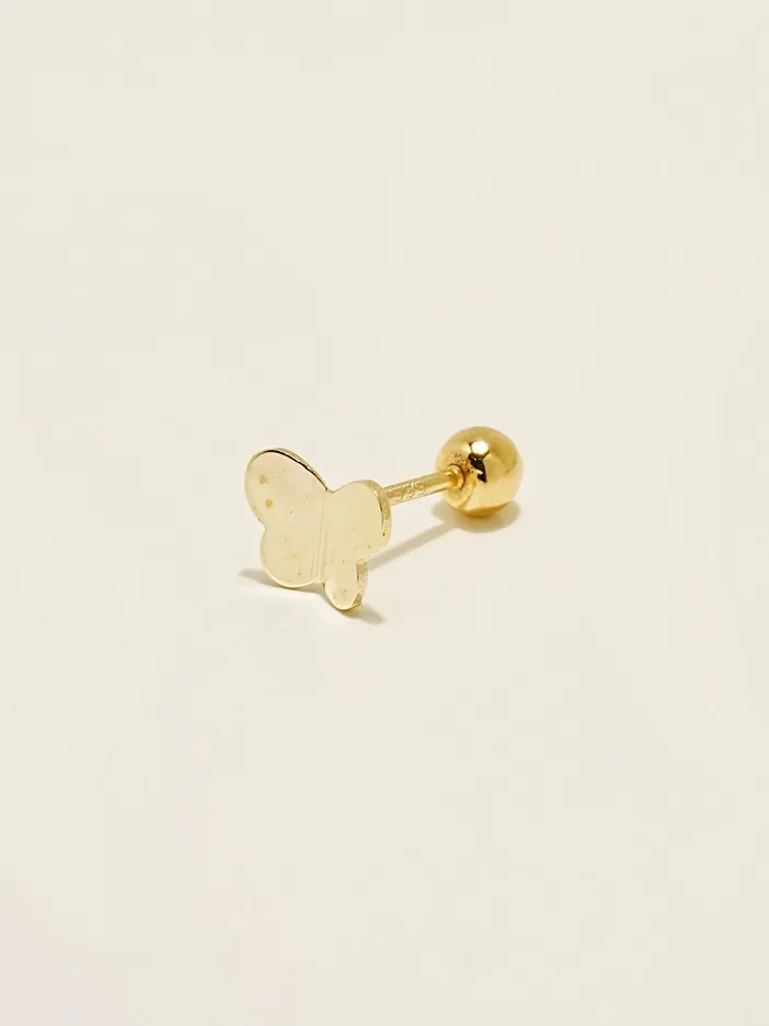 Earrings MinimalBijoux 14K Gold Block Butterfly Cartilage Earring 20G