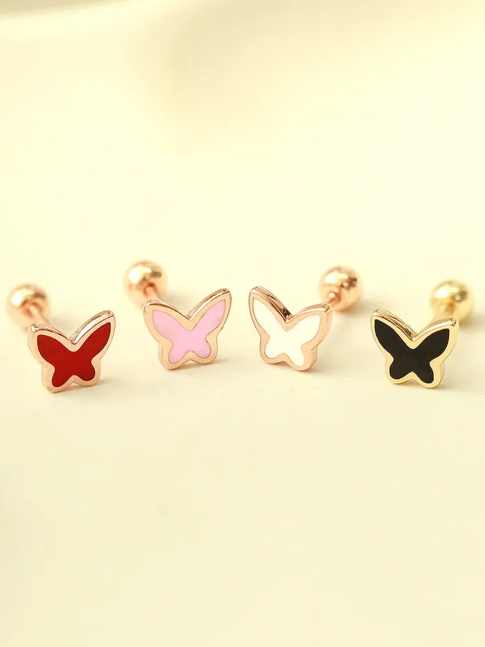 Earrings MinimalBijoux 14K Gold Enamel Color Butterfly Cartilage Earring 20G18G16G Earrings MinimalBijoux 14K Gold Enamel Color Butterfly Cartilage Earring 20G18G16G