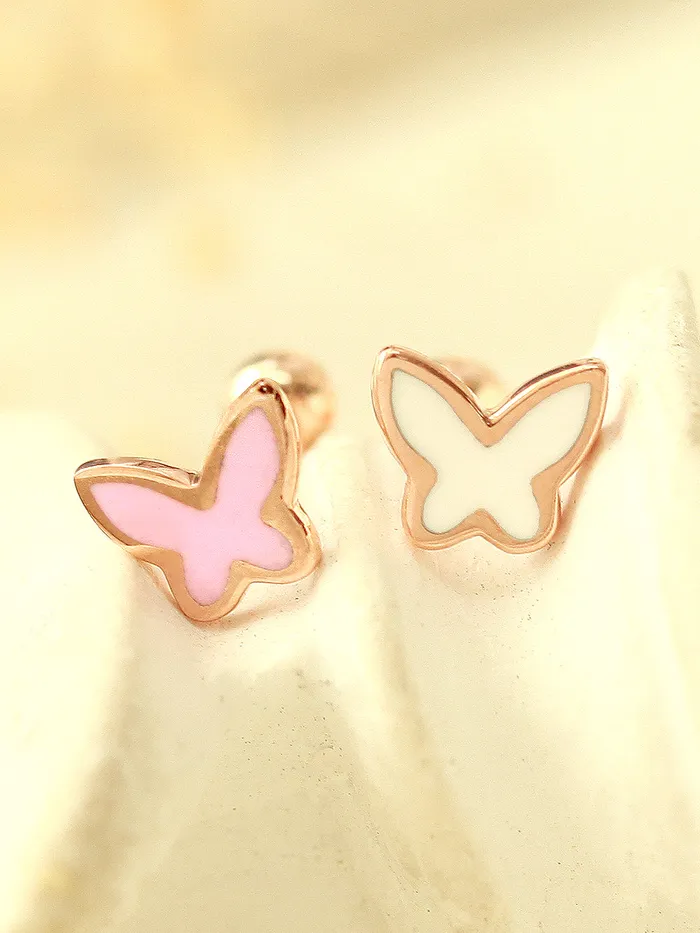 Earrings MinimalBijoux 14K Gold Enamel Color Butterfly Cartilage Earring 20G18G16G