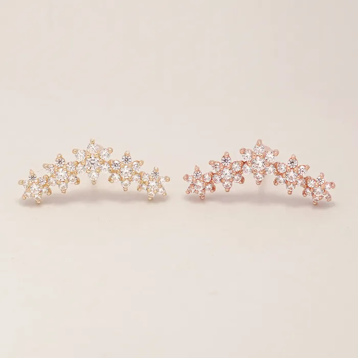 Earrings MinimalBijoux 14K Gold Garland Cubic Flower Cartilage Earring 20G18G16G