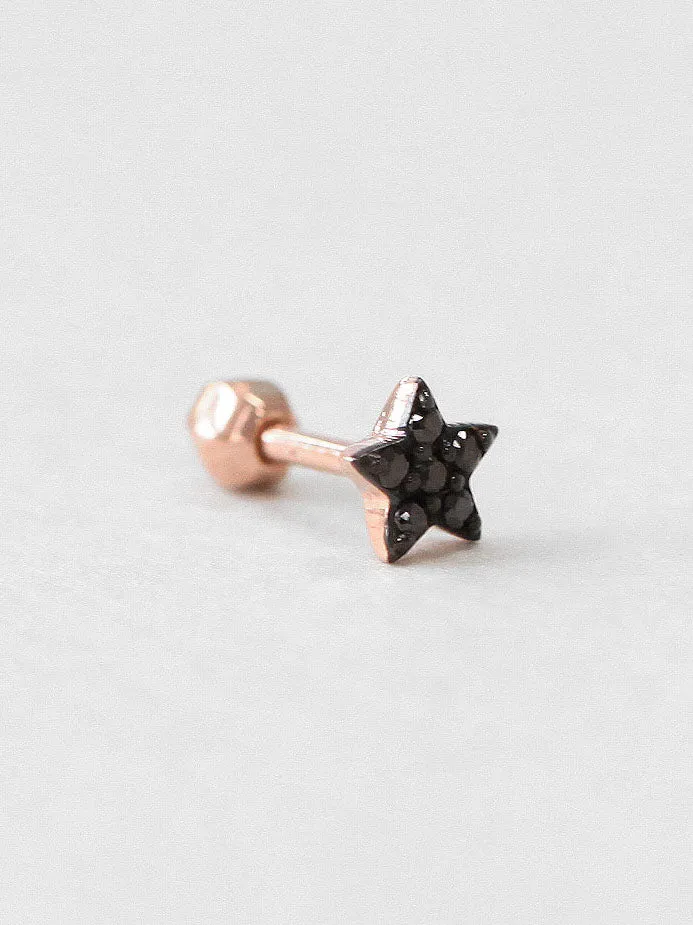 Earrings MinimalBijoux 14K Gold Mini Star Cartilage Earring 18G16G