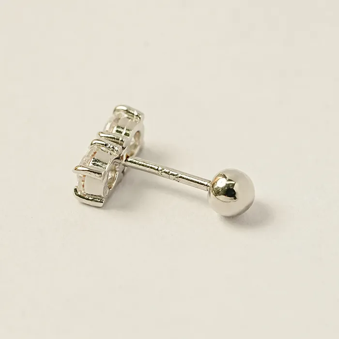 Earrings MinimalBijoux 14K Gold Moissanite Double Cartilage Earring 20G18G16G