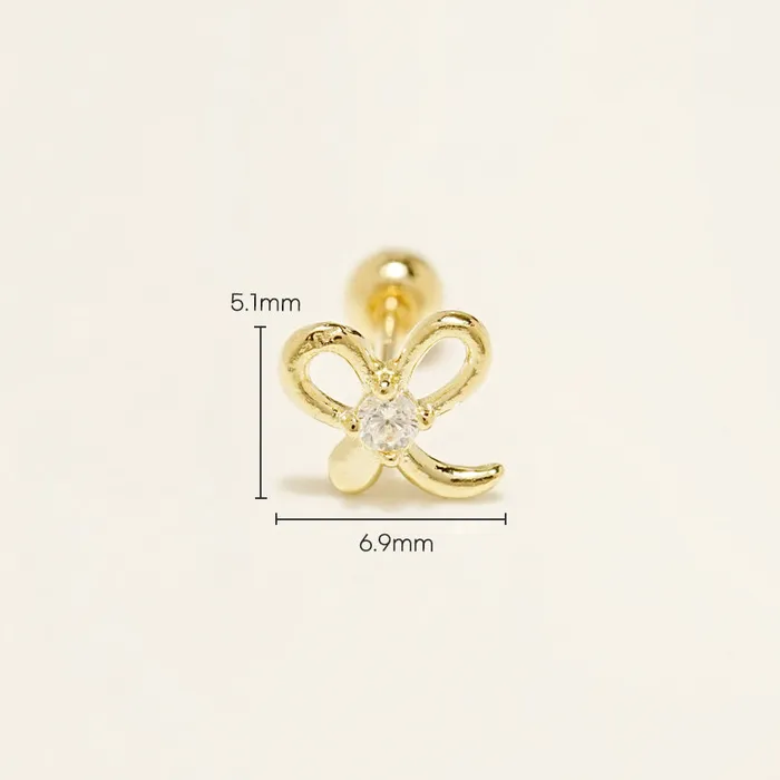 Earrings MinimalBijoux 14K Gold Sprout Ribbon Cartilage Earring 20G