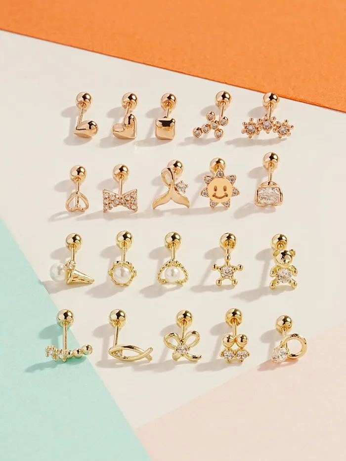 Earrings MinimalBijoux 14K Gold Sprout Ribbon Cartilage Earring 20G