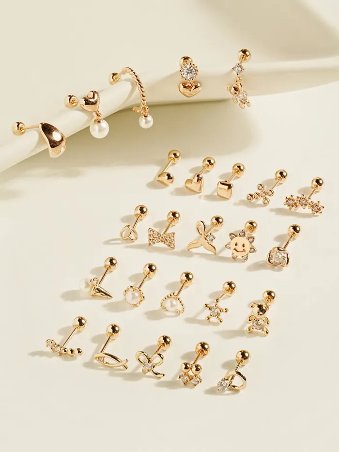 Earrings MinimalBijoux 14K Gold Sprout Ribbon Cartilage Earring 20G
