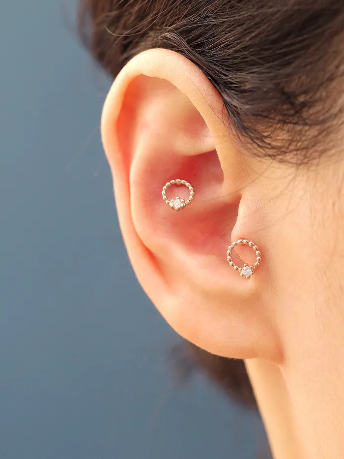 Earrings MinimalBijoux 925 Silver Bubble Cubic Ball Cartilage Earring 16G