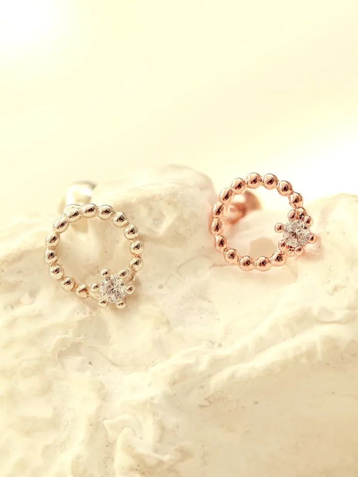 Earrings MinimalBijoux 925 Silver Bubble Cubic Ball Cartilage Earring 16G