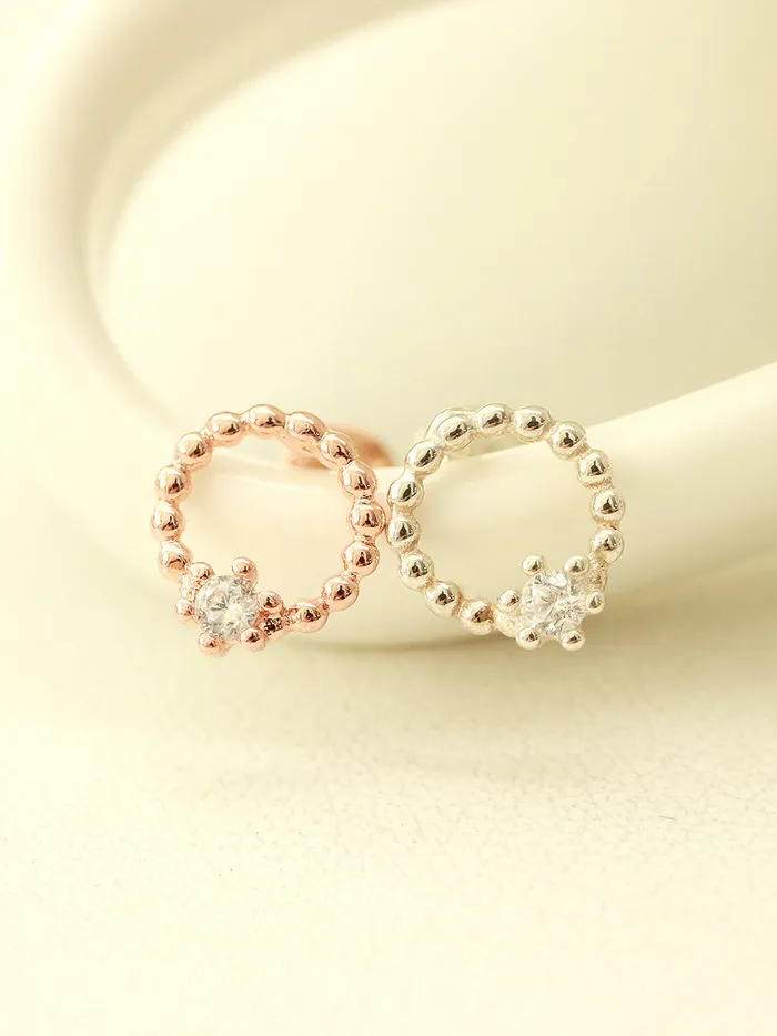 Earrings MinimalBijoux 925 Silver Bubble Cubic Ball Cartilage Earring 16G
