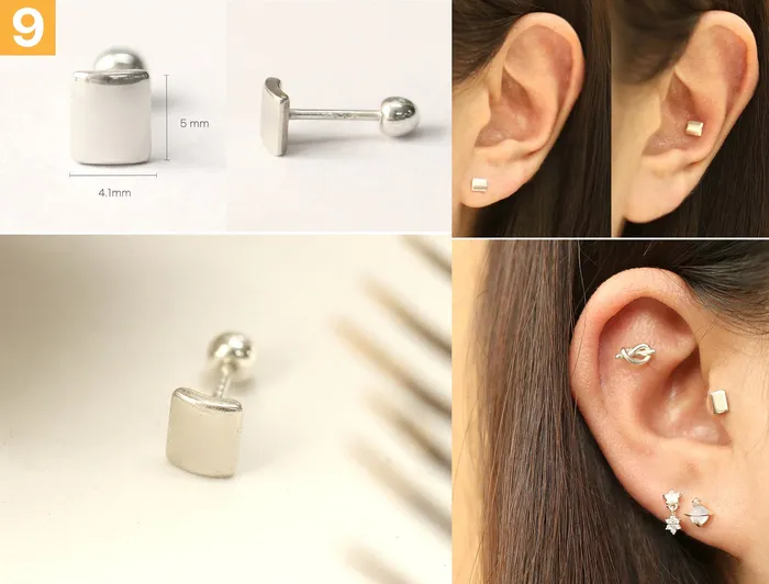 Earrings MinimalBijoux 925 Silver Simple Daily cartilage earring 20g