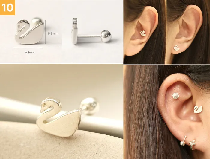 Earrings MinimalBijoux 925 Silver Simple Daily cartilage earring 20g
