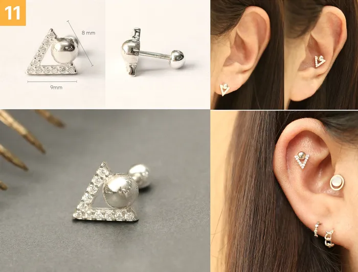 Earrings MinimalBijoux 925 Silver Simple Daily cartilage earring 20g