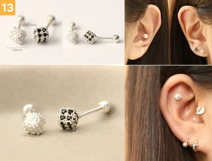 Earrings MinimalBijoux 925 Silver Simple Daily cartilage earring 20g