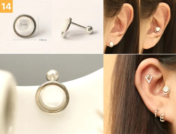 Earrings MinimalBijoux 925 Silver Simple Daily cartilage earring 20g