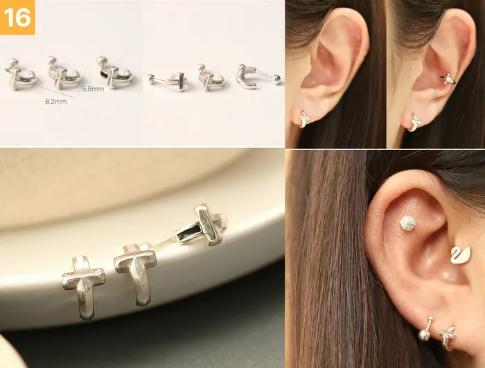 Earrings MinimalBijoux 925 Silver Simple Daily cartilage earring 20g