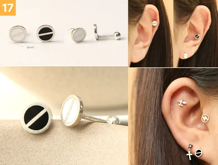 Earrings MinimalBijoux 925 Silver Simple Daily cartilage earring 20g