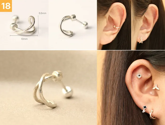 Earrings MinimalBijoux 925 Silver Simple Daily cartilage earring 20g