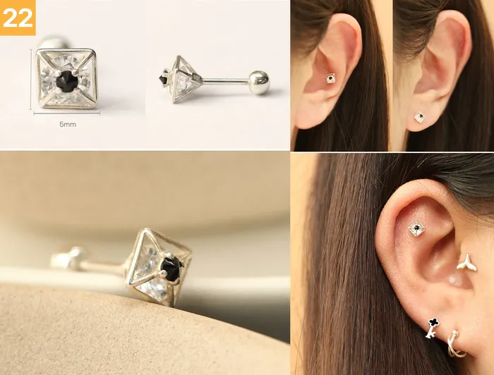 Earrings MinimalBijoux 925 Silver Simple Daily cartilage earring 20g